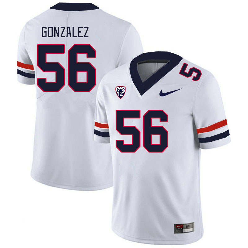 Men #56 Tylen Gonzalez Arizona Wildcats College Football Jerseys Stitched Sale-White